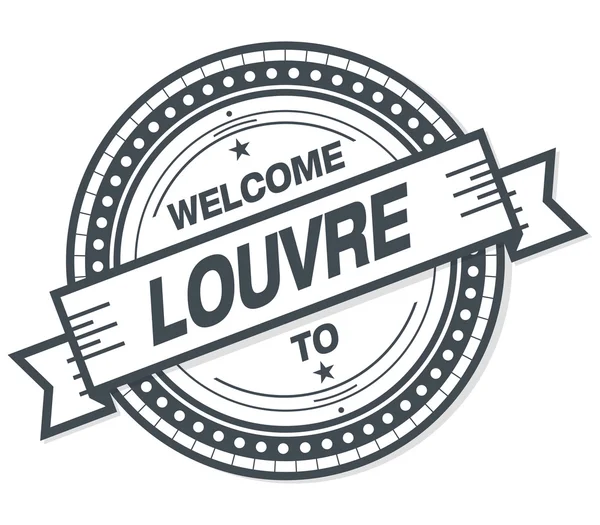 Bienvenido Louvre Grunge Badge Sobre Fondo Blanco —  Fotos de Stock