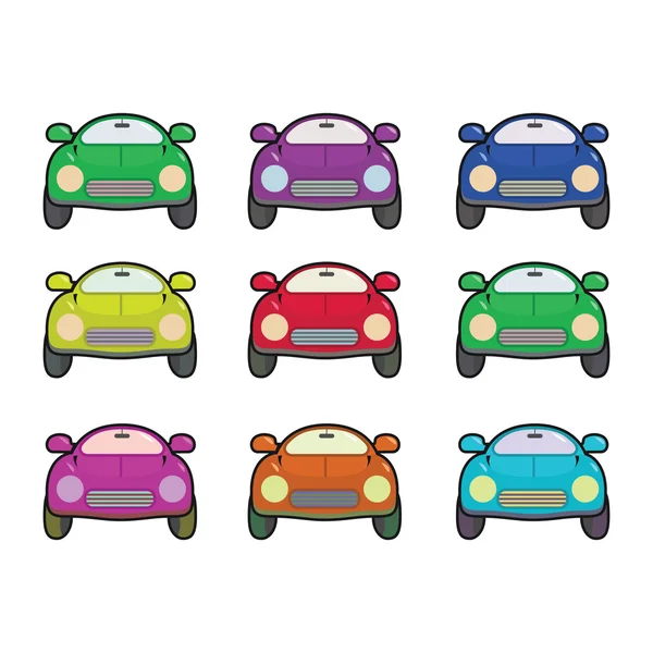 Bunte Autos Illustration Auf Weißem Hintergrund — Stockfoto