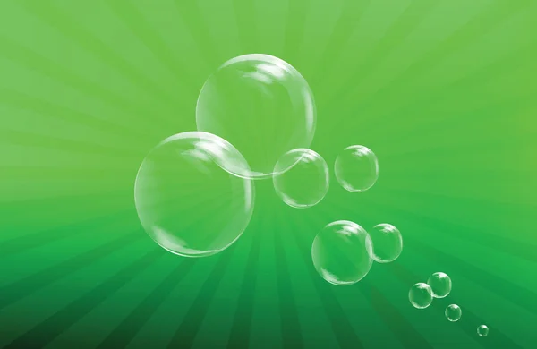 Realistické Bubliny Nad Zeleným Pozadím — Stock fotografie