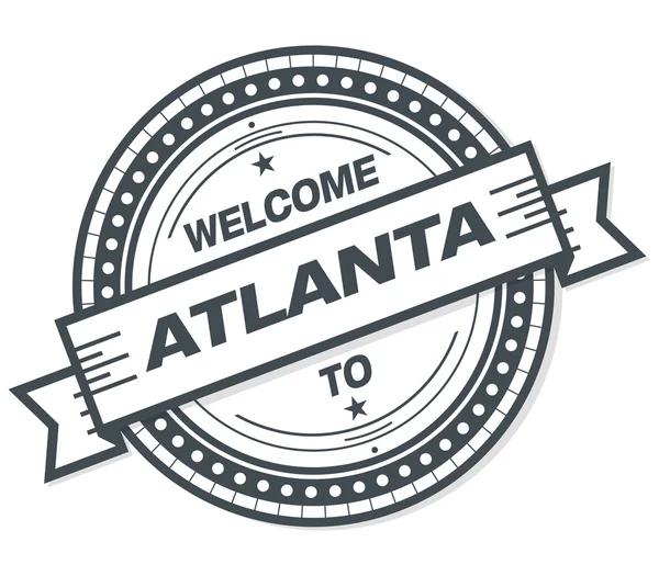 Bienvenido Atlanta Grunge Badge Sobre Fondo Blanco —  Fotos de Stock