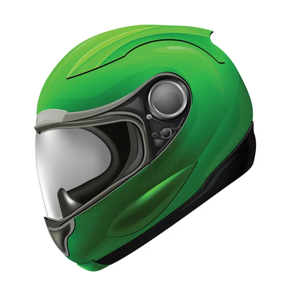 白で隔離される緑のヘルメット — ストック写真