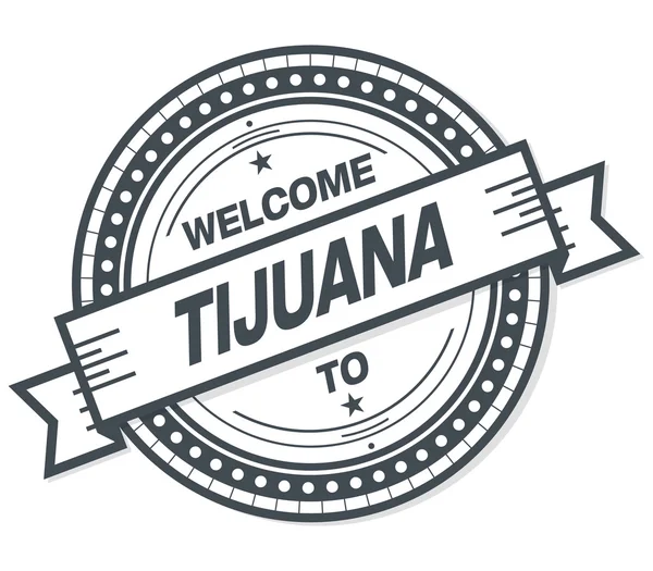 Välkommen Till Tijuana Grunge Badge Vit Bakgrund — Stockfoto
