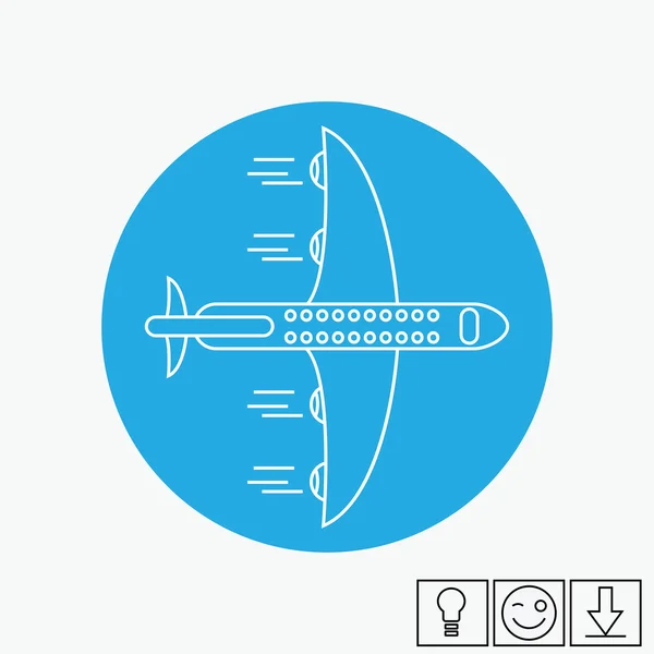 Airplane Icon Blue Flat — Stock Photo, Image