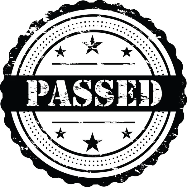 Passed Grunge Badge White — Stock Photo, Image