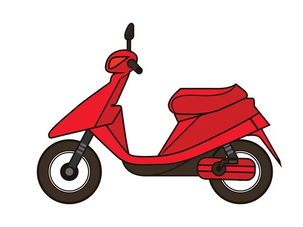 Rode Scooter Illustratie Witte Achtergrond — Stockfoto