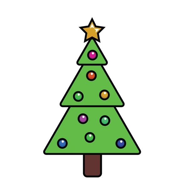 Árbol Navidad Plano Dibujos Animados —  Fotos de Stock