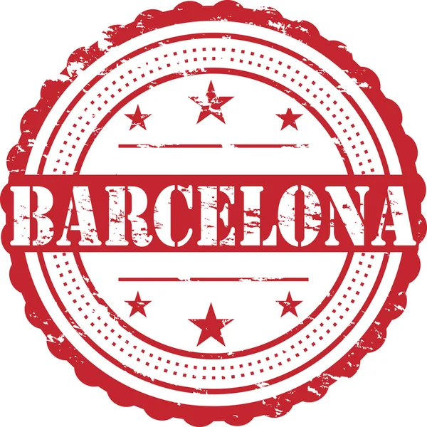 Barcelona Grunge Odznak Bílém — Stock fotografie