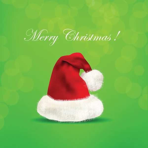 Beautiful Santa Claus Hat Red Background — Stock Photo, Image