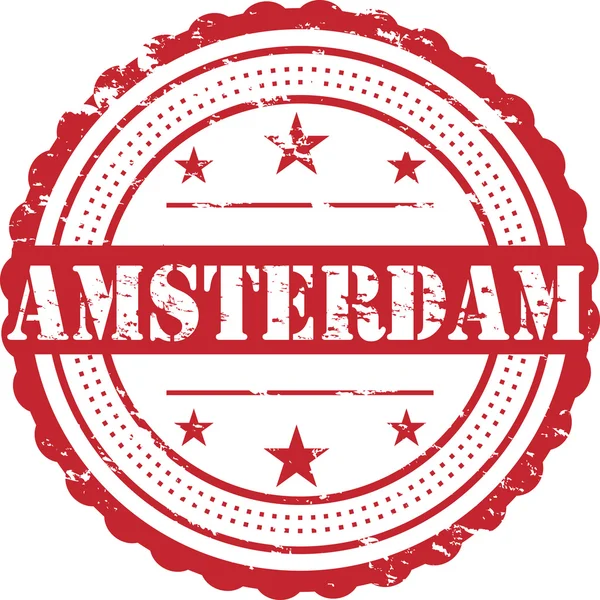 Amsterdam Grunge Emblema Fundo Branco — Fotografia de Stock