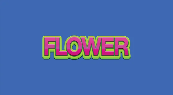 Flower Colorful Word Blue Background — 图库照片