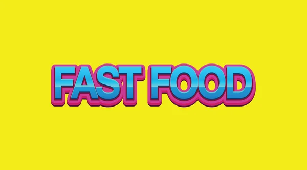 Fast Food Colorful Words Bright Yellow Background — Stock Photo, Image