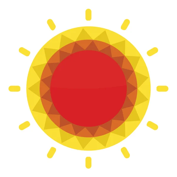 白の背景にシンプルな太陽のアイコンのイラスト — ストック写真