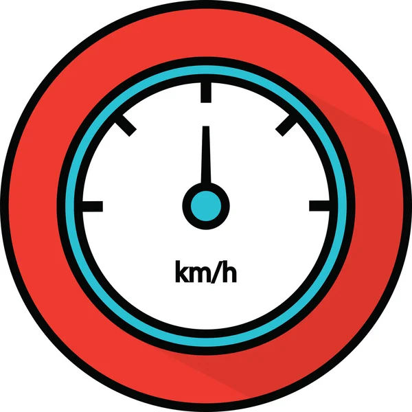 Snelheidsmeter Platte Pictogram Vector — Stockfoto