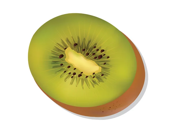 Rebanada Kiwi aislada sobre fondo blanco — Foto de Stock