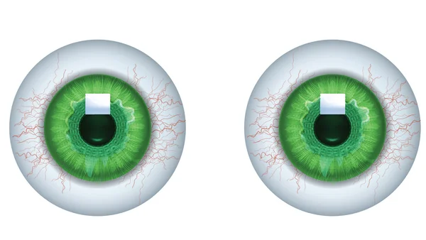 Ojos Verdes Pupilas Aisladas Blanco — Foto de Stock