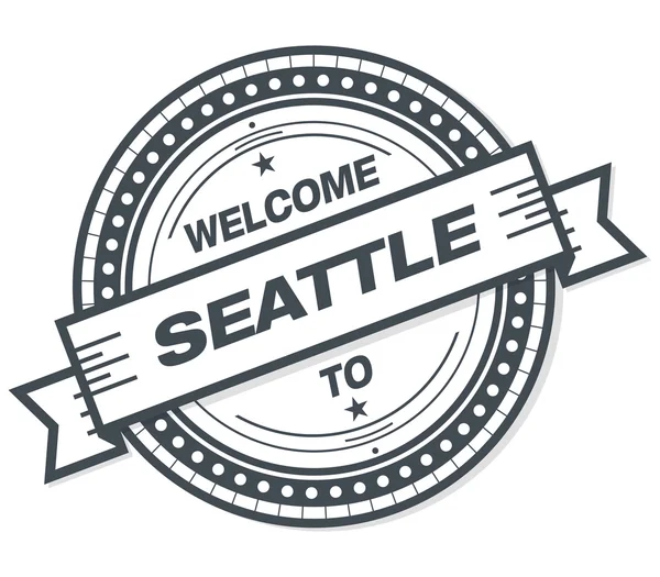 Witamy Seattle Grunge Odznaka Białym Tle — Zdjęcie stockowe