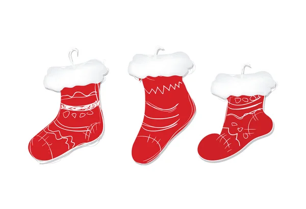 Pair Red Christmas Socks — Stock Photo, Image