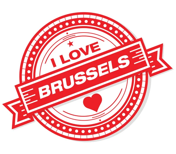 Love Brussels Grunge Badge White Background — Stock Photo, Image