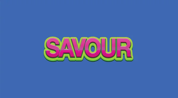 Savour Colorful Word Blue Background — Stock Photo, Image