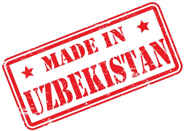 Gemaakt Oezbekistan Rubber Stempel Wit — Stockfoto