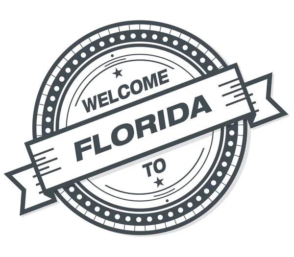 Bienvenido Florida Grunge Badge Sobre Fondo Blanco —  Fotos de Stock