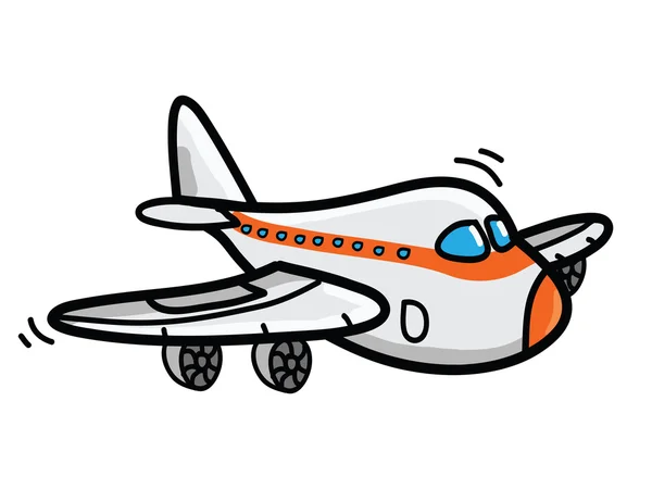 Cartoon Airplane Illustration White — Stock Photo, Image