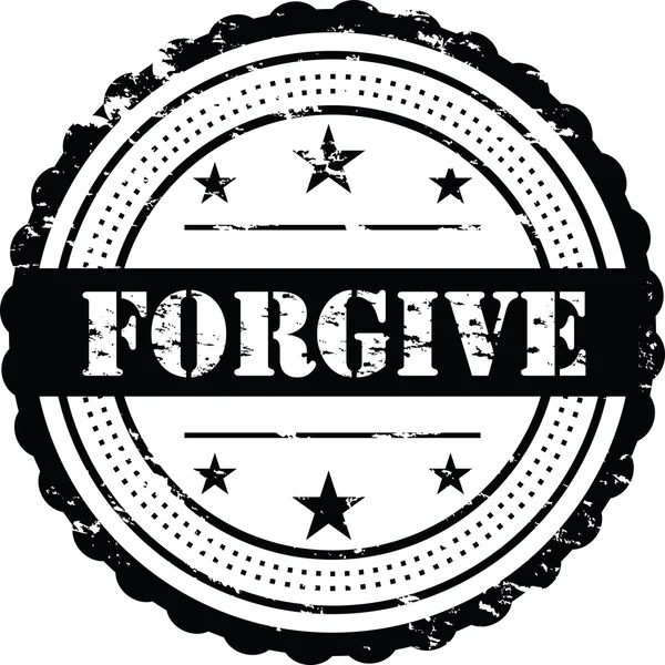 Perdoar Grunge Emblema Branco — Fotografia de Stock