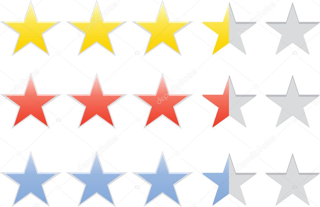 Star Rating Set Isolated on White