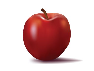 Gerçekçi Apple üzerinde beyaz izole