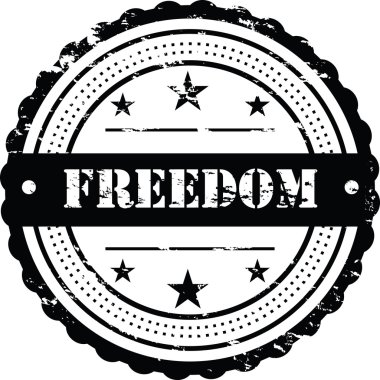 Özgürlük/grunge Badge beyaz