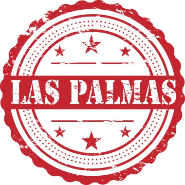 Las Palmas şehir hedef Grunge pul sembol