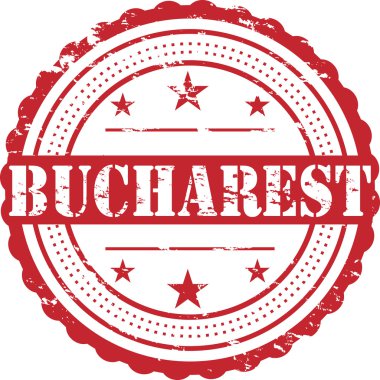 Bükreş/grunge Badge beyaz