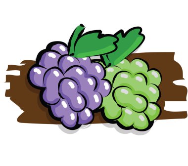 Beyaz arka planda üzüm illüstrasyon