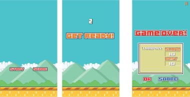 Retro 8-bit klasik platformu hareket eden oyun