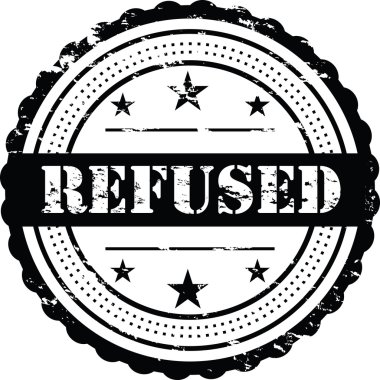 Reddedildi/grunge Badge beyaz 