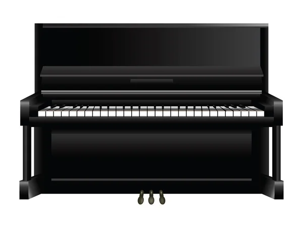 Zwarte Houten Piano Wit — Stockfoto