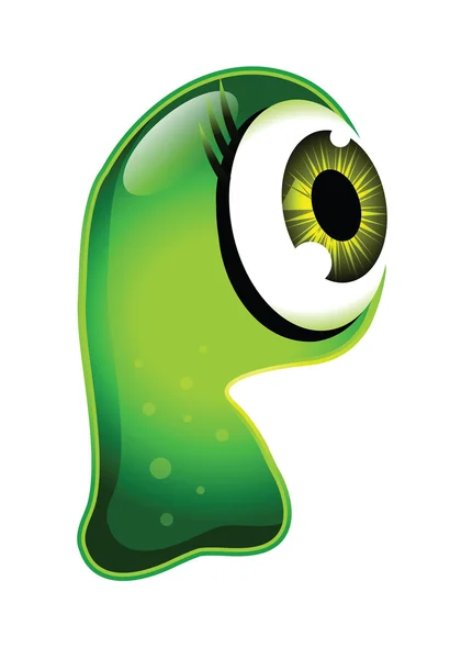 Green Jelly Monster Character Isolated White — Stock Photo, Image