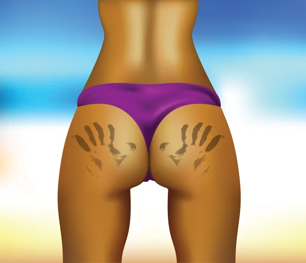 Sexy woman ass with hand prints — Stock Photo, Image