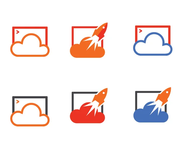 Roket Web Bulut Simgesi — Stok fotoğraf