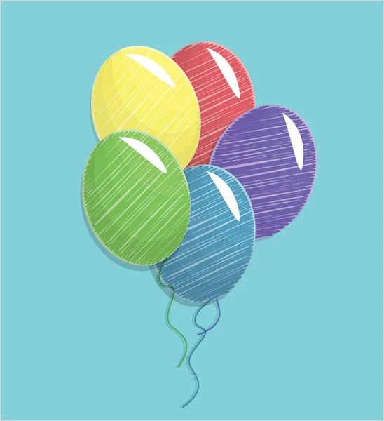 Scribbled Balloons Floating Air — Stock Photo, Image