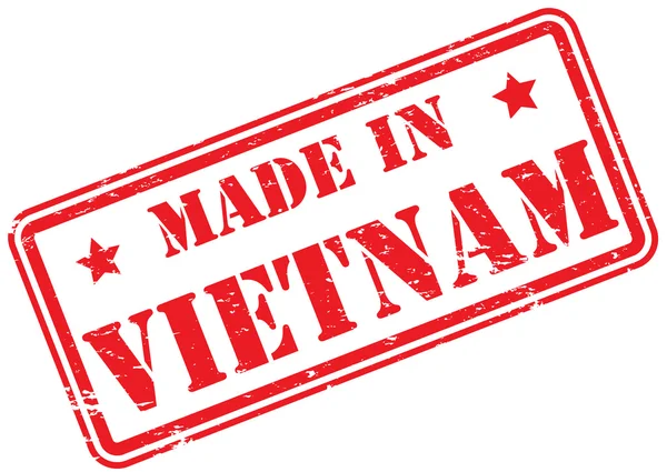 Κατασκευασμένο Στο Βιετνάμ Σφραγίδα Καουτσούκ Λευκό — Φωτογραφία Αρχείου
