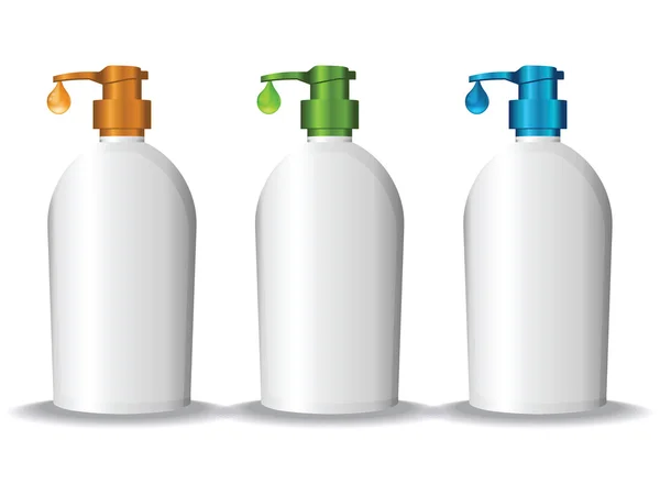 Three Cosmetic Bottles Illustration White Background — Stock Photo, Image