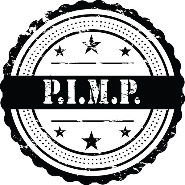 Emblema Pimp Grunge Sobre Branco — Fotografia de Stock