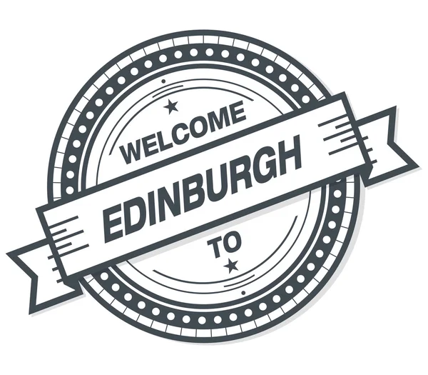Bienvenido Edinburgh Grunge Badge Sobre Fondo Blanco —  Fotos de Stock