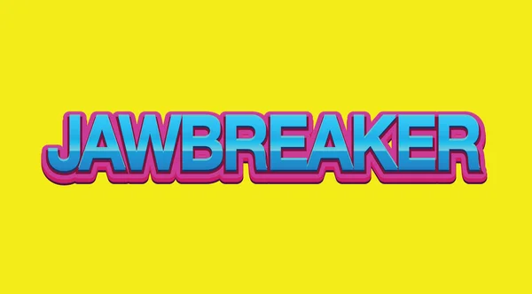 Palabra Colorida Jawbreaker Sobre Fondo Amarillo Brillante — Foto de Stock