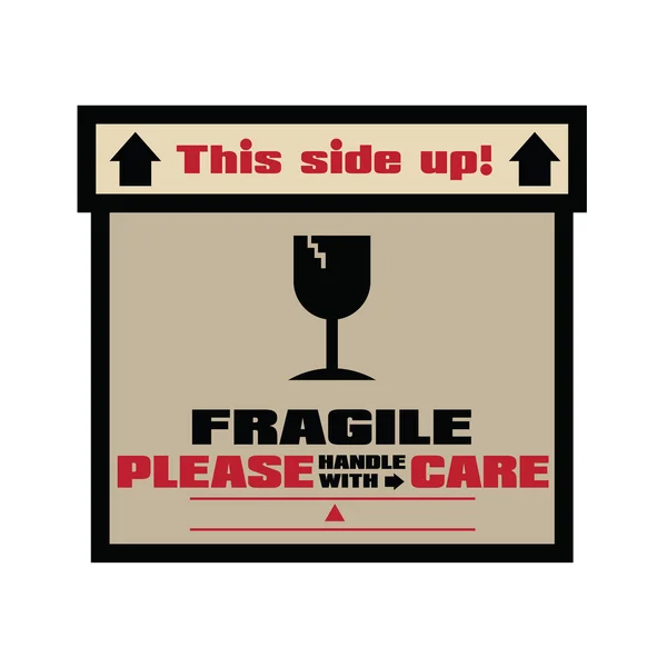 Fragile Handle Care Stempel Vector Wit — Stockfoto