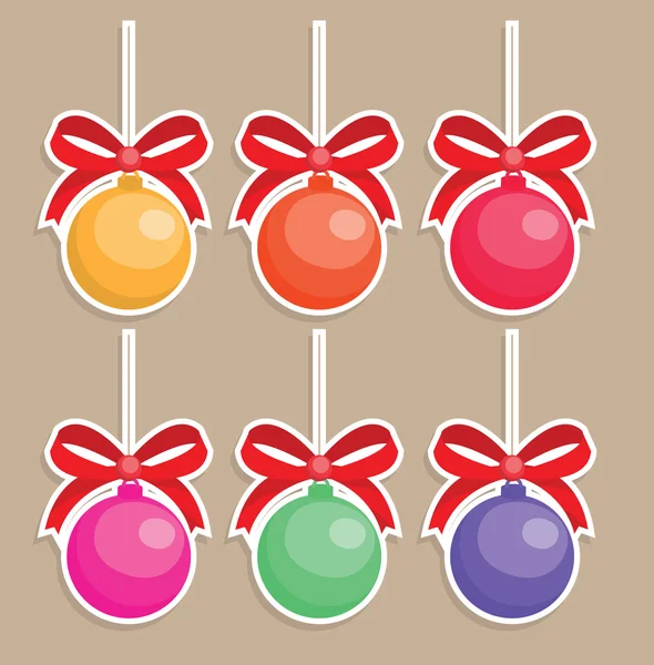 Flat Style Paper Christmas Globes — Stock Photo, Image