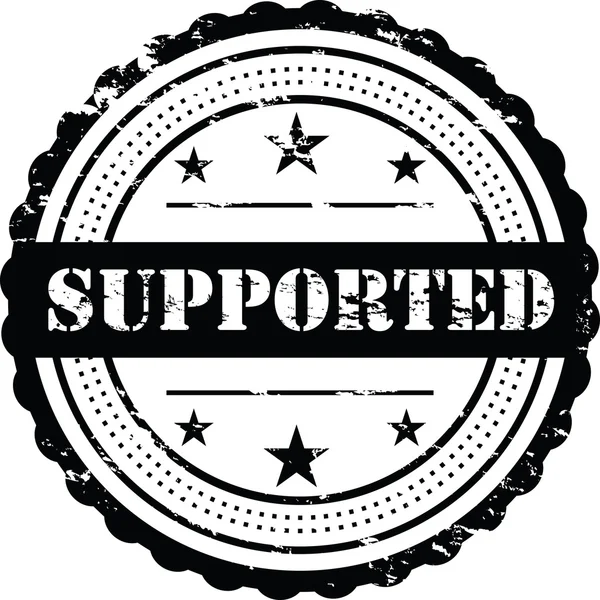 Supported Grunge Badge White — Stock Photo, Image