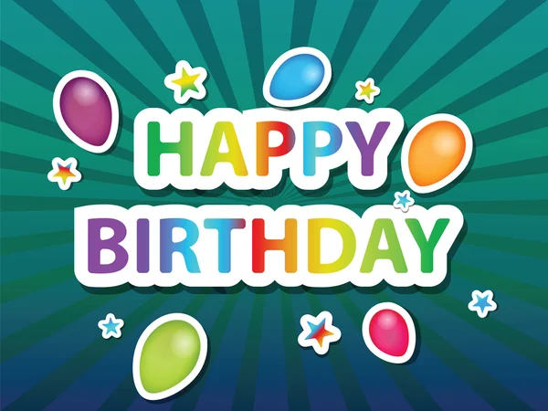 Happy Birthday Kartki Kolorowych Balonów Powietrza — Zdjęcie stockowe