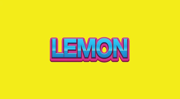 Parlak Sarı Arka Planda Limon Renkli Kelime — Stok fotoğraf